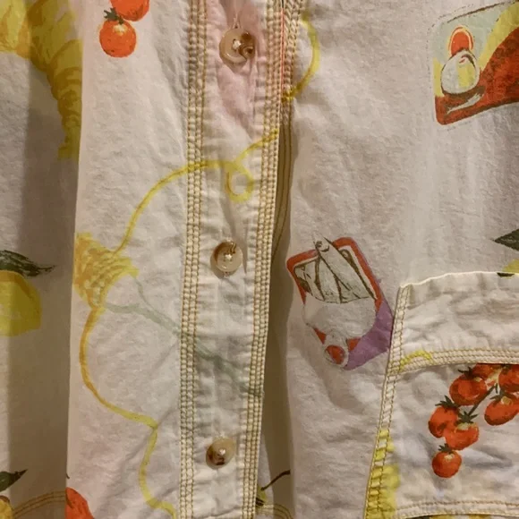 Urban Outfitters Lana Souvenir Fruit Print Short Sleeve Button Down Shirt Resort - Picture 6 of 11